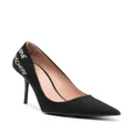 Love Moschino logo-lettering 100mm textured pumps - Black