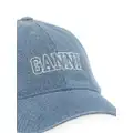 GANNI logo-embroidered denim baseball cap - Blue