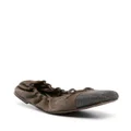 Brunello Cucinelli beaded leather ballerina shoes - Brown