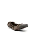 Brunello Cucinelli beaded leather ballerina shoes - Brown