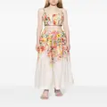 ZIMMERMANN Alight floral-pattern linen corset top - Multicolour
