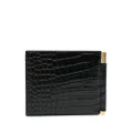 TOM FORD logo-plaque leather cardholder - Black