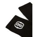 Bally logo-intarsia ribbed ankle socks - Black