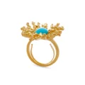 Kenneth Jay Lane textured floral cocktail ring - Gold