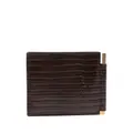 TOM FORD money-clip crocodile-effect leather cardholder - Brown
