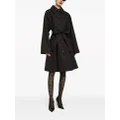 Dolce & Gabbana logo-jacquard belted trench coat - Black