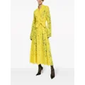 Dolce & Gabbana floral-lace belted trench coat - Yellow