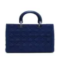 Christian Dior Pre-Owned large Cannage Lady Dior denim tote bag - Blue