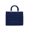 Christian Dior Pre-Owned large Cannage Lady Dior denim tote bag - Blue