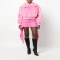 Blumarine shearling cropped bomber jacket - Pink