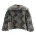 Saint Laurent shawl-collar faux-fur coat - Grey