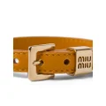 Miu Miu logo-plaque leather bracelet - Yellow