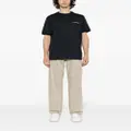Emporio Armani logo-patch cotton-blend wide-leg jeans - Neutrals