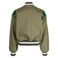 Bally snakeskin effect-detail bomber jacket - Green