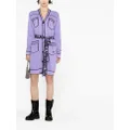 Karl Lagerfeld contrasting trim belted cardi-coat - Purple