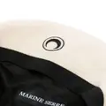 Marine Serre logo-embroidered wool beret - Neutrals