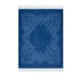 ETRO HOME fringed wool-blend throw blanket - Blue