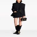 Balmain Western panelled wool mini skirt - Black