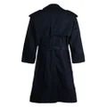 Yohji Yamamoto belted cotton trench coat - Blue