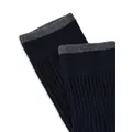 Brunello Cucinelli contrast-trim cotton socks - Blue