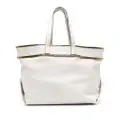 Moschino exposed-zip detail leather tote bag - White