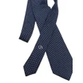 Giorgio Armani logo-appliqué polka-dot tie - Blue