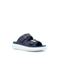 Alexander McQueen logo-engraved double-strap sandals - Blue