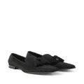 Jimmy Choo Foxley crystal-embellished suede slippers - Black