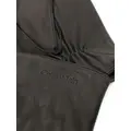 Calvin Klein logo-debossed leather gloves - Black