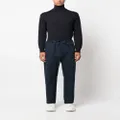 Alexander McQueen drawstring-waist cotton trousers - Blue