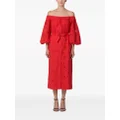 Carolina Herrera broderie-anglaise cotton midi skirt - Red