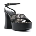 Moschino logo-jacquard 140mm sandals - Black
