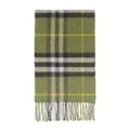 Burberry Kids check-print fringed cashmere scarf - Green