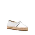 Moschino logo-lettering leather espadrilles - Silver