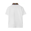 Burberry Kids check-collar cotton polo shirt - White