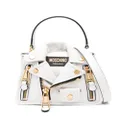 Moschino logo-patch leather tote bag - White