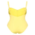 Ulla Johnson sweetheart-neck ruched swimsuit - Yellow