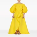 Carolina Herrera puff-sleeve sarong silk gown - Yellow