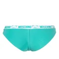 Moschino flocked logo-waistband cotton briefs - Green