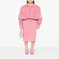 Blumarine satin-inserts bomber jacket - Pink