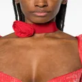 Blumarine floral-brooch choker necklace - Red