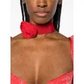 Blumarine floral-brooch choker necklace - Red