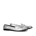 Tory Burch Classic metallic leather loafers - Silver