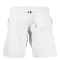 Thom Browne seersucker stripe-print swim shorts - White