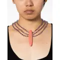 Emporio Armani oversize-pendant layered necklace - Purple