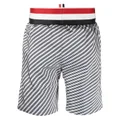 Thom Browne RWB stripe-print drop-crotch shorts - Blue