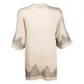 Carine Gilson Calais-Caudry lace silk robe - Neutrals