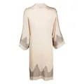 Carine Gilson Calais-Caudry lace silk robe - Neutrals