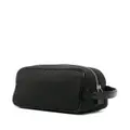 TOM FORD logo-patch leather-piped washbag - Black