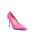 Love Moschino logo-print 100mm quilted pumps - Pink